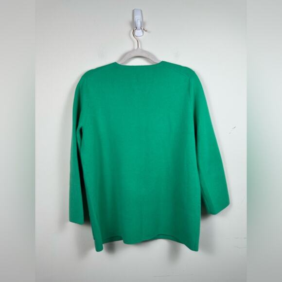 J. Crew Giselle sweater-blazer Kelly Green Wool Cotton Blend Size Small EUC - Picture 7 of 7